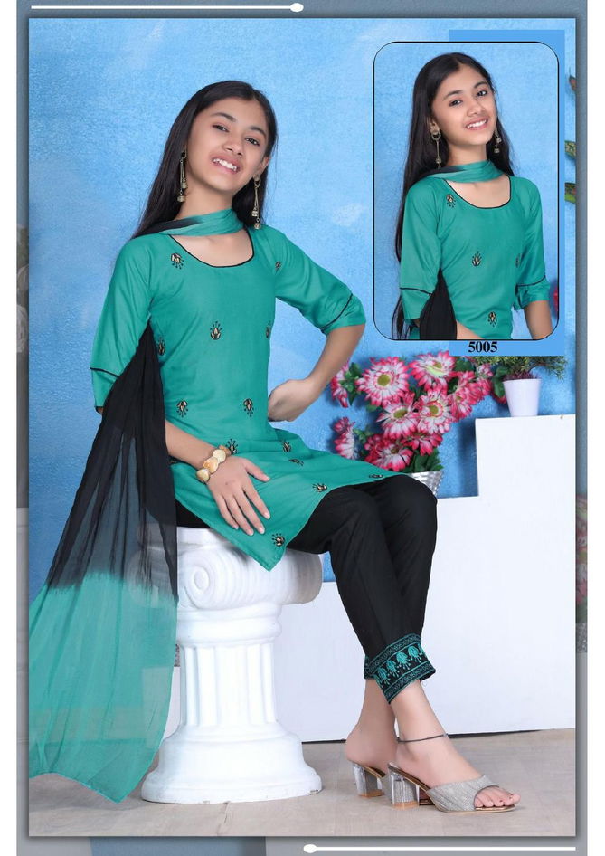 Gauri By Trendy Size Set Kids Kurti With Bottom Dupatta Girls Wear Catalog